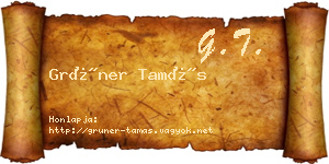 Grüner Tamás névjegykártya
