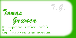 tamas gruner business card